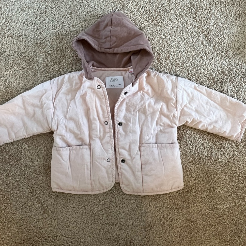 Zara baby girl jacket, pale pink 12-18 months